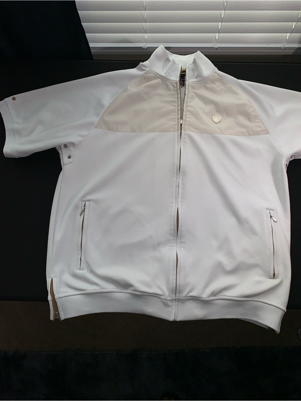 Rocawear Y2K White Gold Short Sleeve Track Jacket Mens L Hip Hop
